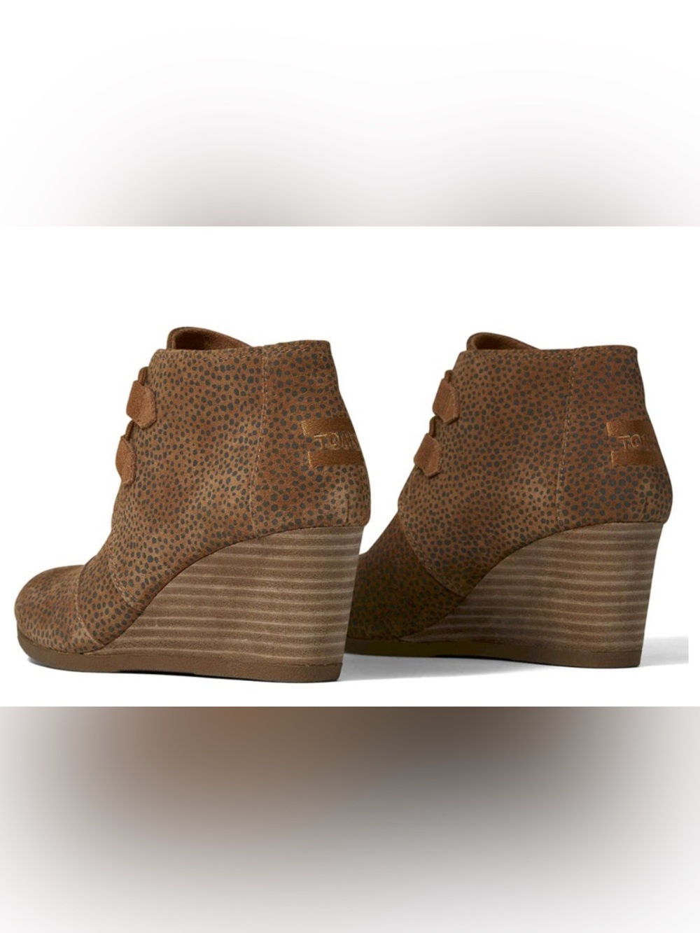 NWT Toms Brown Suede Wedge Ankle Bootie